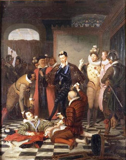 Meurtre du duc de Guise par Creator:Charles Durupt (1804-1838) .www.photo.rmn.fr/cf/htm/CSearchZ.aspx?o=&Total=7&FP=2782027&E=2K1KTSGRXOMV8&SID=2K1KTSGRXOMV8&New=T&Pic=2&SubE=2C6NU042KYL4. Sous licence Do