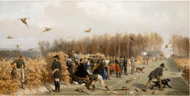 Une chasse à tir à la faisanderie de Compiègne, par Janet-lange (28 novembre 1864)