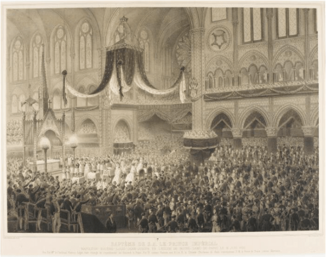 Baptême du Prince Impérial en la cathédrale Notre-Dame de Paris le 14 juin 1856