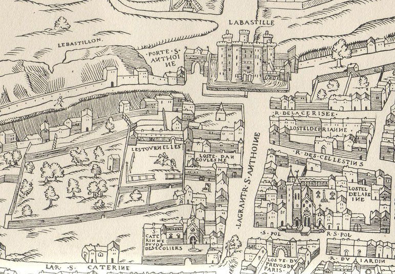 Hotel des tournelles vers 1550.Souce Wikipedia.Auteur Licorne.