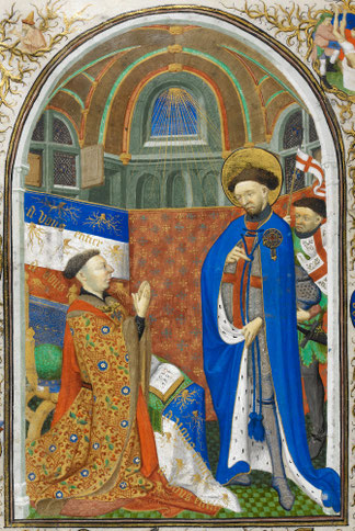 Le duc de Bedford- (Source : British Library Add MS 18850, téléversé par Andrew Gray, Wikipedia)
