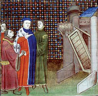 Jean IV Par Jean Froissart. B. M. Besançon, MS 865, f. 408 v° (détail), wikimedia.org/w/index.php?curid=6208992