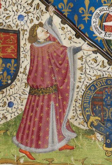 Humphrey, Duc de Gloucester.Par Talbot Master. digitised image, British Library, Royal 15 E VI f2v.wikimedia.org